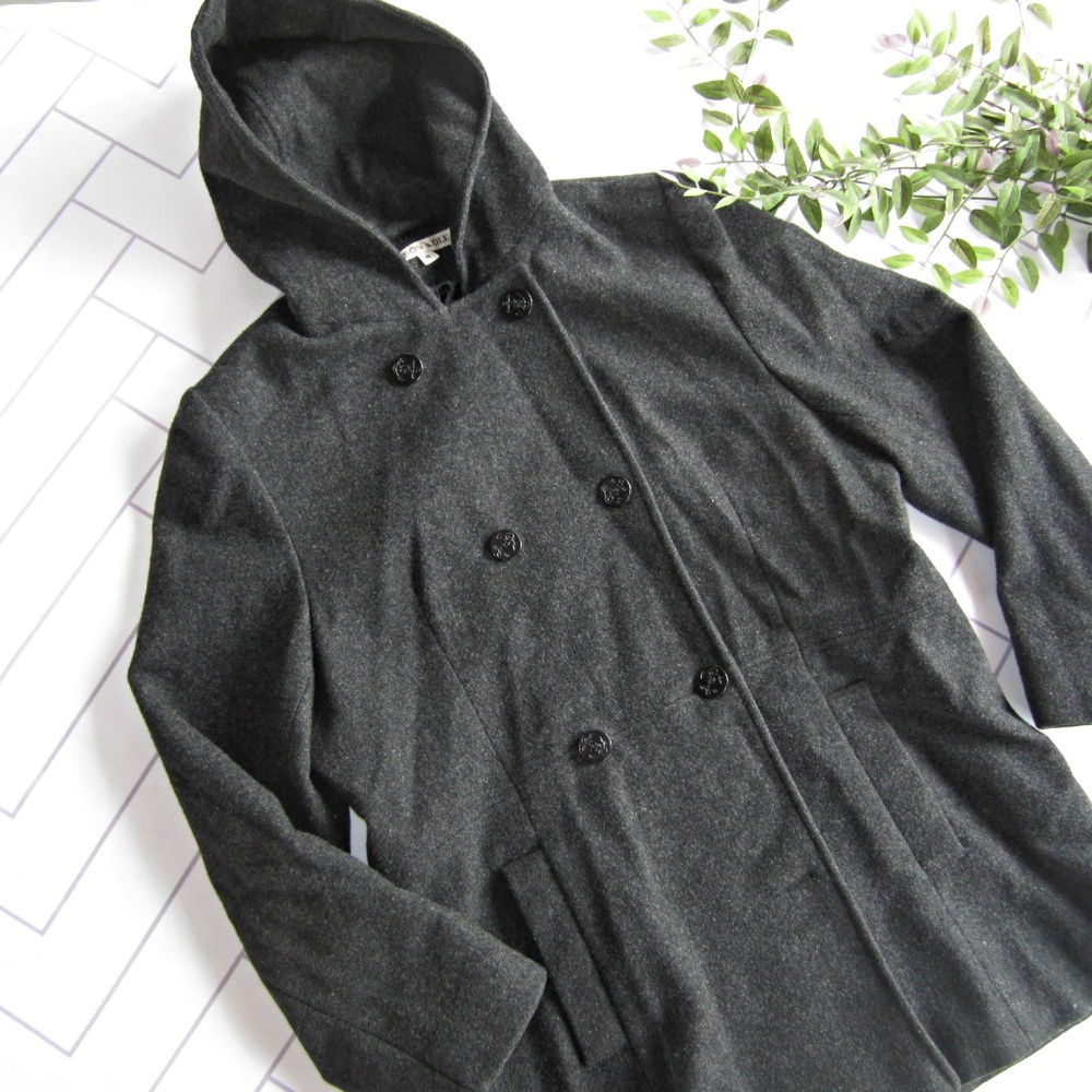 Jason Cole Charcoal Grey Wool Winter Coat sz M - Picture 2 of 8